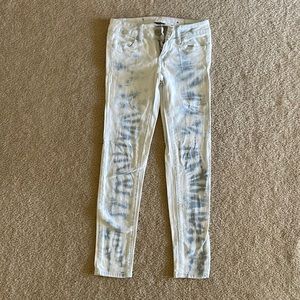American Eagle Jeans- size 00S- faded denim blue and white